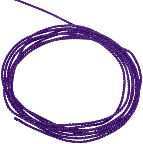 MECCANIXITY Twisted Cord Trim, 11 Yard 1.5mm 3-Ply Twine Braided Rope Shiny Thread String for Craft Gift Bag Curtain Christmas Decor, Purple - 10m