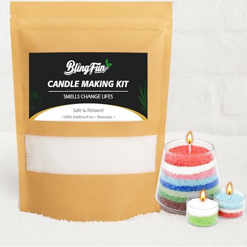 Snow Pearled Candles Sand-Refillable Sand Wax, DIY Candle Beads and Wicks, for Home Decor, Parties, Events-250g/9oz (White)