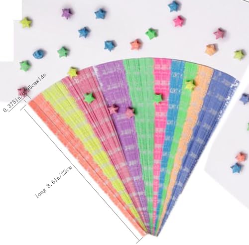 Star origami, colorful decorative paper strips, origami paper strips, DIY origami star paper strips (12 color glowing star origami/210 sheets)