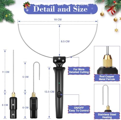 Hot Wire Foam Cutter Kit, 18W Hot Knife Tools for DIY Craft Carving | GOCHANGE Heated Electric Styrofoam Cutting with Cleaning Tool, for Foam Board Digging Pearl Cotton EPP KT Board EPS - FMC-03