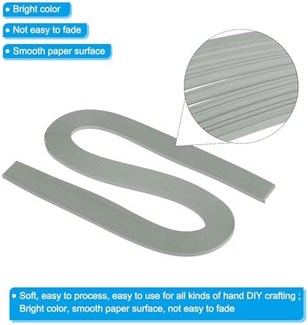 PATIKIL 240pcs Quilling Strips Paper 3/16"(5mm) 21"(54cm) Origami Paper Quilling Strip for Art DIY Hand Craft Christmas, Light Grey