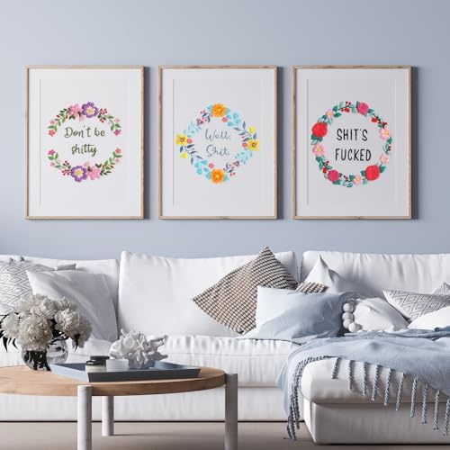Louise Maelys 3 Sets Funny Embroidery Kits for Beginners