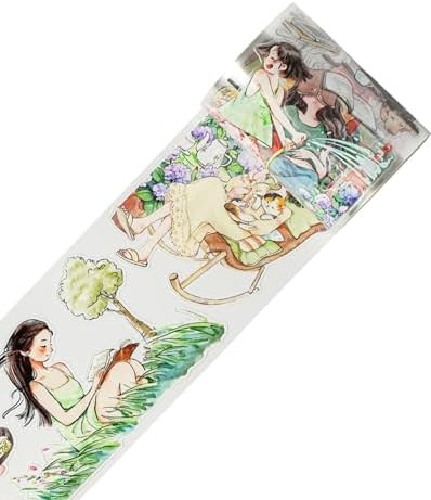WT Pre-Cut Leisurely Days PET Tape Roll, Original Designs, Decorative Artist Tape for Bible Journaling, Bullet Journals, Scrapbooks, Planners & DIY Craft Supplies