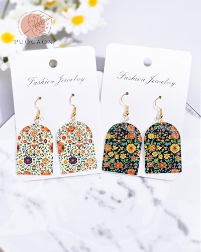 Puocaon Mexican Clay Transfer Paper - Vintage Flower Transfer Paper for Polymer Clay Earrings Jewelry Making