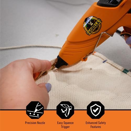 Gorilla Dual Temp Full Size Hot Glue Gun, Precision Nozzle
