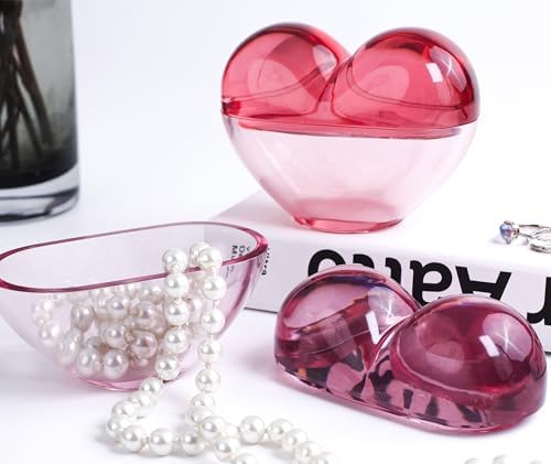 Wehous 3D Heart Shape Box Resin Mold, Valentine's Day Container Storage Silicone Molds for Epoxy Resin, Unique Love Candle Holder Jewelry Trinket Box Jar Molds for DIY Art Craft Valentine Home Decor