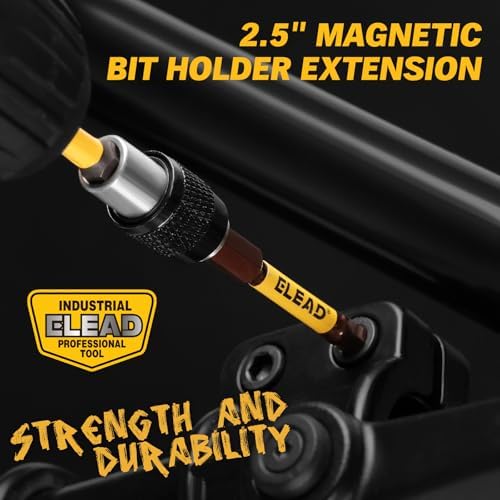 ELEAD 38-Piece Hex | Torx | Phillips Screwdriver Bit Set with 2.5” & 4” Bit Holder, Magnetic Bit Storage Rail, Allen Wrench Drill Bit Set, Tamper Proof Star Bit Set, S2 Steel