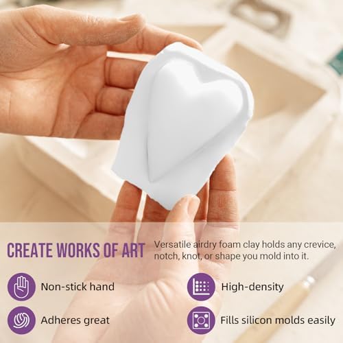 CALPALMY Air Dry Foam Clay (36 Pack), 360g White Moldable Soft Clay for Kids Gifts Partty and School Project Supplies, Perfect for Crafting Cosplay and Artistic Projects