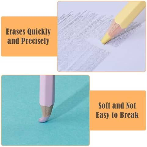 BAYTORY 8Pcs Pen Style Eraser, Fine Detail Art Erasers with 2Pcs Sharpener