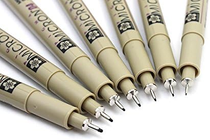 Sakura Pigma Micron pen 005 Black ink marker felt tip pen, Archival pigment ink, fine point for artist drawing pens - 8 pen set