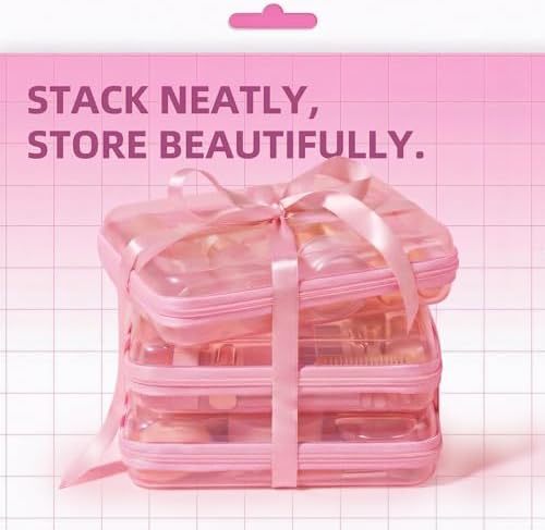 CoiiJoii 3PCS Large Clear Hard Shell Zippered Case, Diaper Bag Organizing Pouches, Waterproof Cosmetic Bag, Storage Organizer Bins.