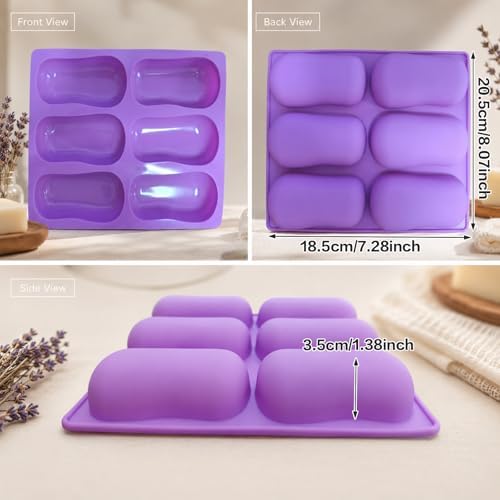 2Pack Soap Silicone Mold Pillow-Shaped Silicone Soap Mold Bath Bomb Mold Handmade Soap Making Mold 12-Cavity Silicone Mold Soap Mold for Soap Candle Lotion Bath Bombs Resin Wax Cake Chocolate Candy
