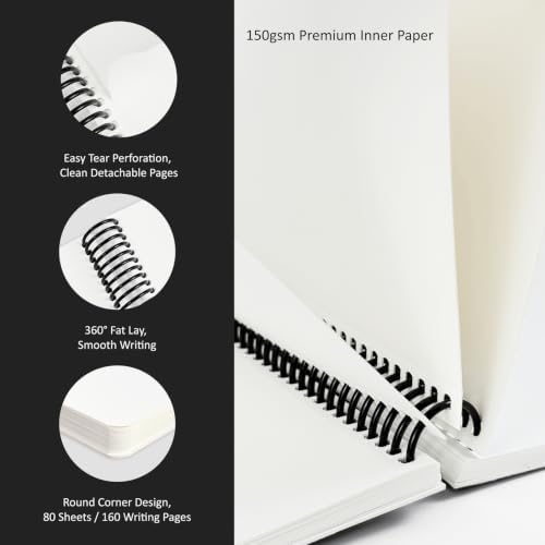 Hardcover Sketchbook,7.2"x8.3"Spiral Bound Drawing Pad, Butterfly