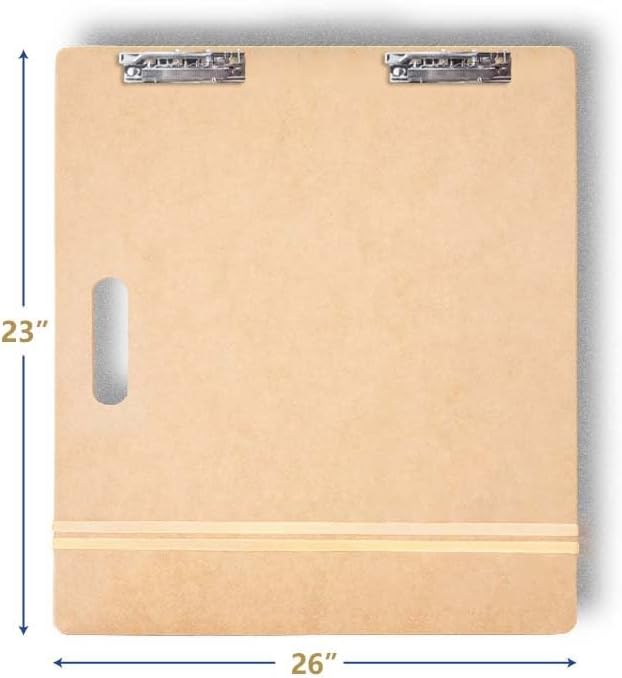 Falling in Art 23x26 Sketch Board with Sturdy Clip &Rubber Bands | Professional Art Drawing Board, Portable Artists Clipboard for Classroom, Studio Drawing, Outdoor Painting