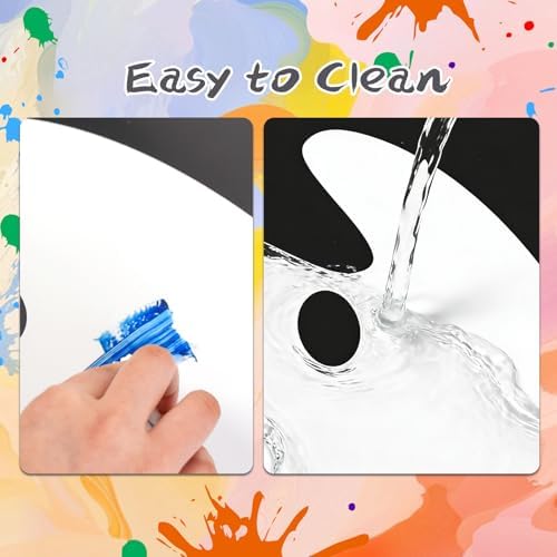 Hulameda 2Pcs Acrylic Paint Palette with Thumb Hole for Adults or Kids