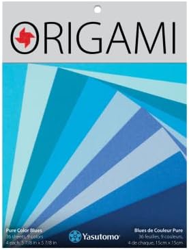 Yasutomo Origami Paper Pure Color Blue 5 7/8" 36 sh