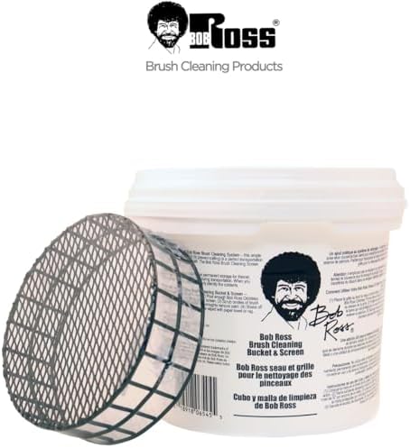 Jerry's Artarama Exclusive Set of 6 Bob Ross Oil Painting Set with Easel, 16oz Lavender Brush Cleaner, Acrylic Palette, Brushes, Canvases, and Cleaning Bucket and Screen