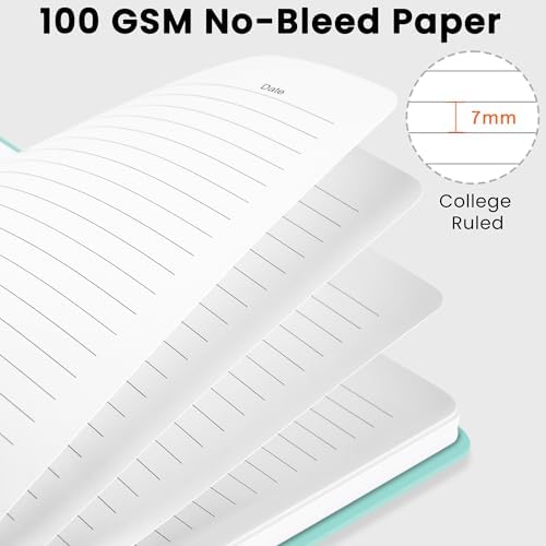 Lined Spiral Journal Notebook, A5 College Ruled Notebook for Note-Taking