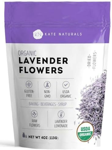 Kate Naturals Dried Lavender Flowers for Tea, Syrup, Lemonade (4oz)