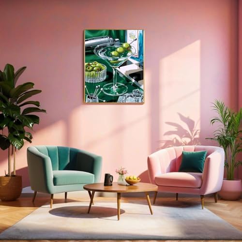 bleihum Cocktail Paint by Numbers Kit for Adults 16x20inch