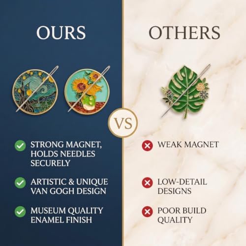 2 PCS Van Gogh Needle Minder Magnet Set for Cross Stitch & Needlepoint Art
