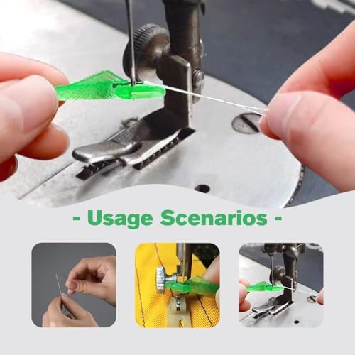 Sewing Machine Needle Threader,Sewing Machine Needle,DIY Needle Threaders,2024 New Quick Sewing Threader for Hand Upgraded Automatic Needle Threader Automatic Needle Threader (Yellow 10 pcs)