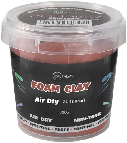Moldable Cosplay Foam Clay Brown Colors (300g) – High Density and Quality for Intricate Designs | Air Dries to Perfection for Cutting with a Knife or Rotary Tool, Sanding or Shaping
