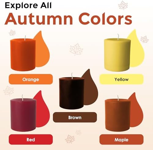 Fall Candle Dye Chips, Soy & Paraffin Candle Making, 5 Autumn Colors