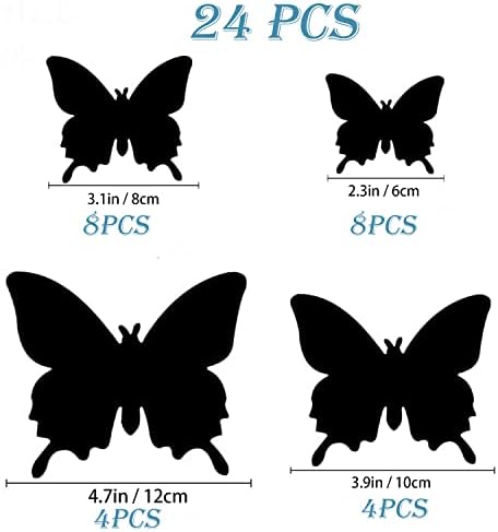OPSEAM 3D Butterfly Wall Decor Butterfly Decorations Stickers with Magnets | 24 PCS Purple&red,12 Styles Double Layer Butterfly for Classroom Decoration,Locker Refrigerator, Reusable,Waterproof