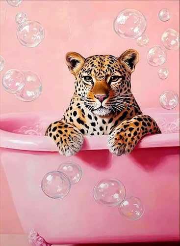 Pink Cheetah Diamond Art Kits for Adults Diamond Painting Kit for Adults