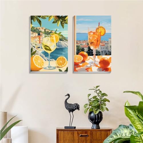 Cocktail Paint by Numbers with Frame, Paint by Numbers for Adults 8x12 Inch