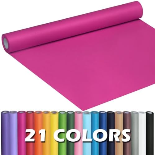 PerkHomy Rose Red Kraft Paper Roll 17.5" x 960" (80') for Gift Wrapping Bouquet Flower Art Painting Craft Writing Packaging Shipping 80GSM 55LB (Rose Red, 17.5" x 80')
