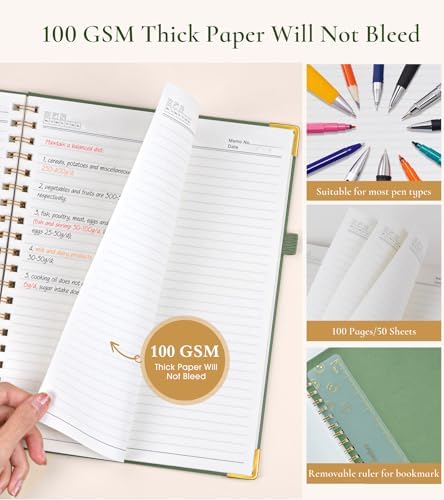 Hardcover Spiral Notebook Journal 8.5” x 11”, A4 Large Cute Notebooks for Women Men, Lined College Ruled Notebook, 100 GSM Paper, Spiral Bound Journals for Work School Note Taking Business, Seaside Sunset