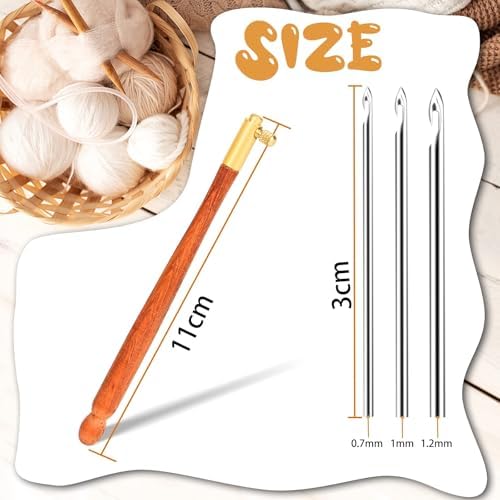 Tambour Hook with 3 Needles 70 100 120 Embroidery Beading Crochet Tools Kit