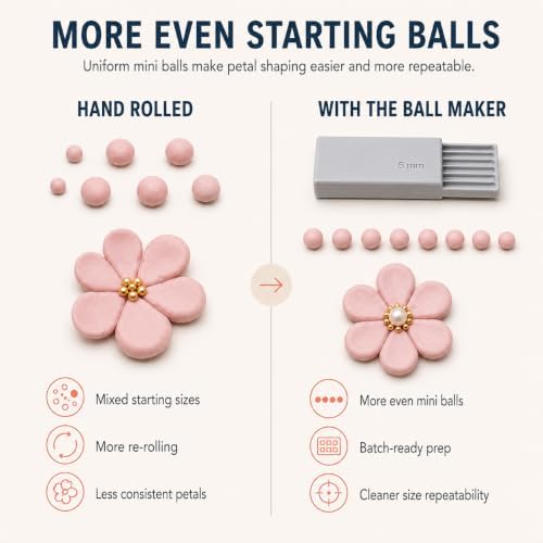 3D Print Clay Bead Roller Tool, Polymer Clay Ball Maker，White