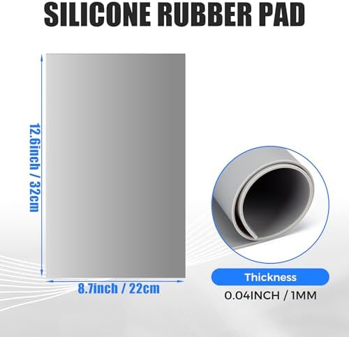 1mm Replacement Silicone Pad Rubber Sheet for 9 inch Opening Die Cutting and Embossing Machine，Use For Embossing with Die Cut(8.5''×12.6‘’）