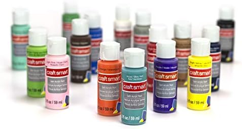 Multi-Surface Satin Acrylic Paint Value Pack, 16 Paints by Craft Smart (2 oz)