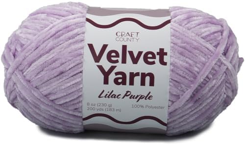 Craft County Bulky 5 Velvet Yarn – Super Soft Polyester Yarn for Blankets, Home Décor, and More!