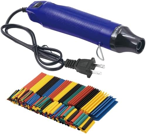 Wire Heat Shrink Tubing Kit + Mini Heat Gun for Shrink Tubing + 328pcs 2:1 Wire Shrink Wrap Tubing + for Wires,Shrink Wrap and Cable Repair.