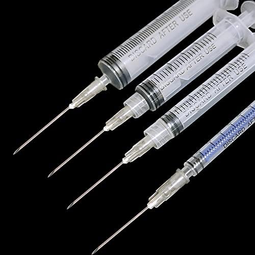 100 Pack 22Ga 1 Inch Sterile Disposable Injection Needle with Cap for Scientific and Industrial Dispensing Needl Accessories (22Ga)