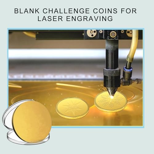 Solid Brass Blank Coins for Laser Engraving Blank Challenge Coins Bulk, Engraving Coin Blanks, Metal Stamping Blanks 40mm Diameter with Plastic case for DIY Crafts (Natural Brass Finish-20pcs)