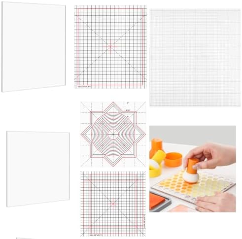 3Pcs Low Tack Sticky Mat with Grid for Stamping Stenciling Ink Blending Clear Photopolymer Craft Low Tacky Mat Stamp Mat DIY Projects Paper Card Scrapbooking Ink Blending Fixed