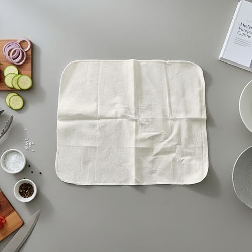 Flour Sack Shop Towels, Natural Cotton Cleaning Towels 14" x 12", Pack of 12 Reusable Absorbent Towels for Garage, Automotive, Workshop, Kitchen Cleaning, Polishing, Dusting & Multi-Purpose Use