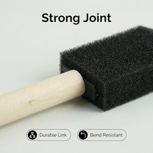 Foam Brush 25pcs with High Density Foam for Acrylic Paint, Staining, Varnish, DIY Craft & Wood Furniture(1/2", 1", 2", 3")