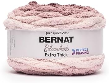 Bernat Blanket Extra Thick Perfect Phasing Chunky Yarn, Burgundy Wine