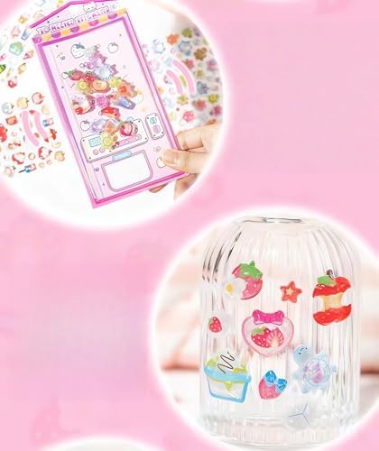 3D Puffy Stickers, Kawaii Resin Decorative Stickers for Phone Case, Notebook, Scrapbooking (Style-Apple)