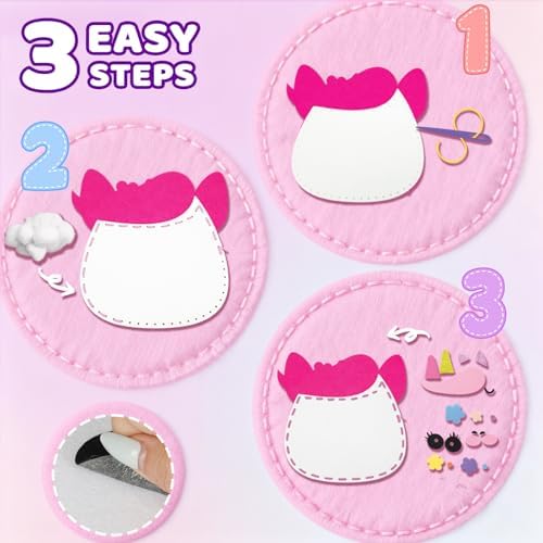 powerful xishan Unicorn Sewing Kit for Kids Ages 4-8| 9 Beginner Projects