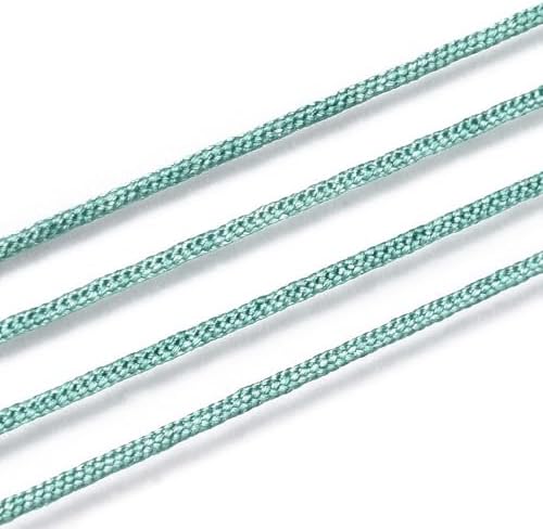 Nylon String for Bracelets, 0.6mm Nylon Cord Nylon Beading Thread 43 Yards Friendship Bracelet String Chinese Knotting Cord for Kumihimo Necklaces Tassels Jewelry Crafts (Aquamarine)