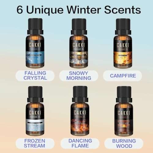 CAKKI Winter Essential Oils for Diffusers for Home, 6 Scents, 6x10ml