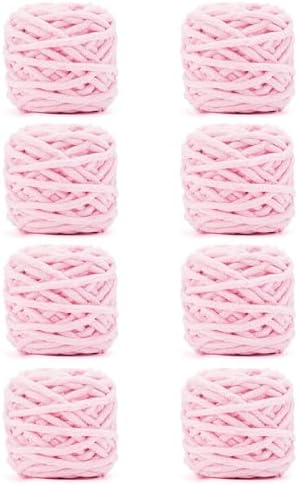 Light Pink Chunky Chenille Yarn, #6 Super Bulky, 28 oz/576 Yards